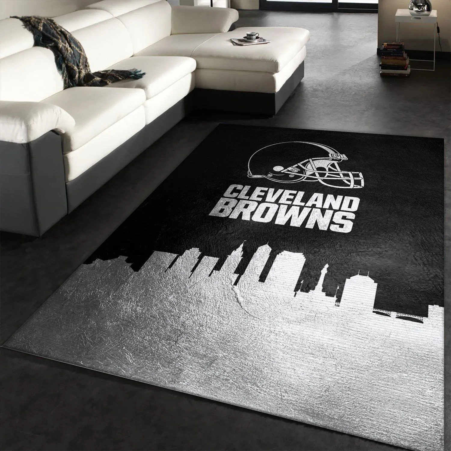 Cleveland Browns Skyline NFL Area Rug, Living room and bedroom Rug, Home Decor Floor Decor Indoor Outdoor Rugs 363KE-5300