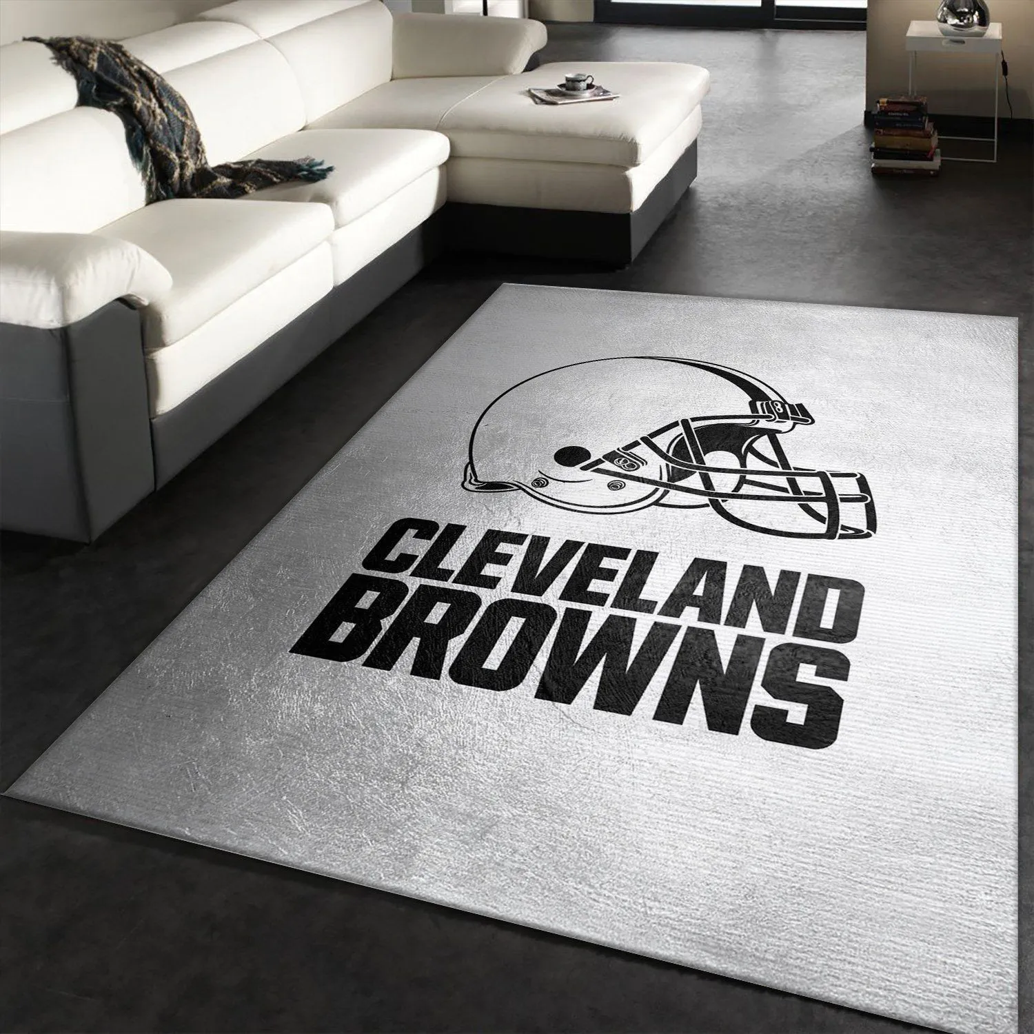 Cleveland Browns Silver NFL Team Logos Area Rug, Bedroom, Home US Decor Indoor Outdoor Rugs 979IR-2797