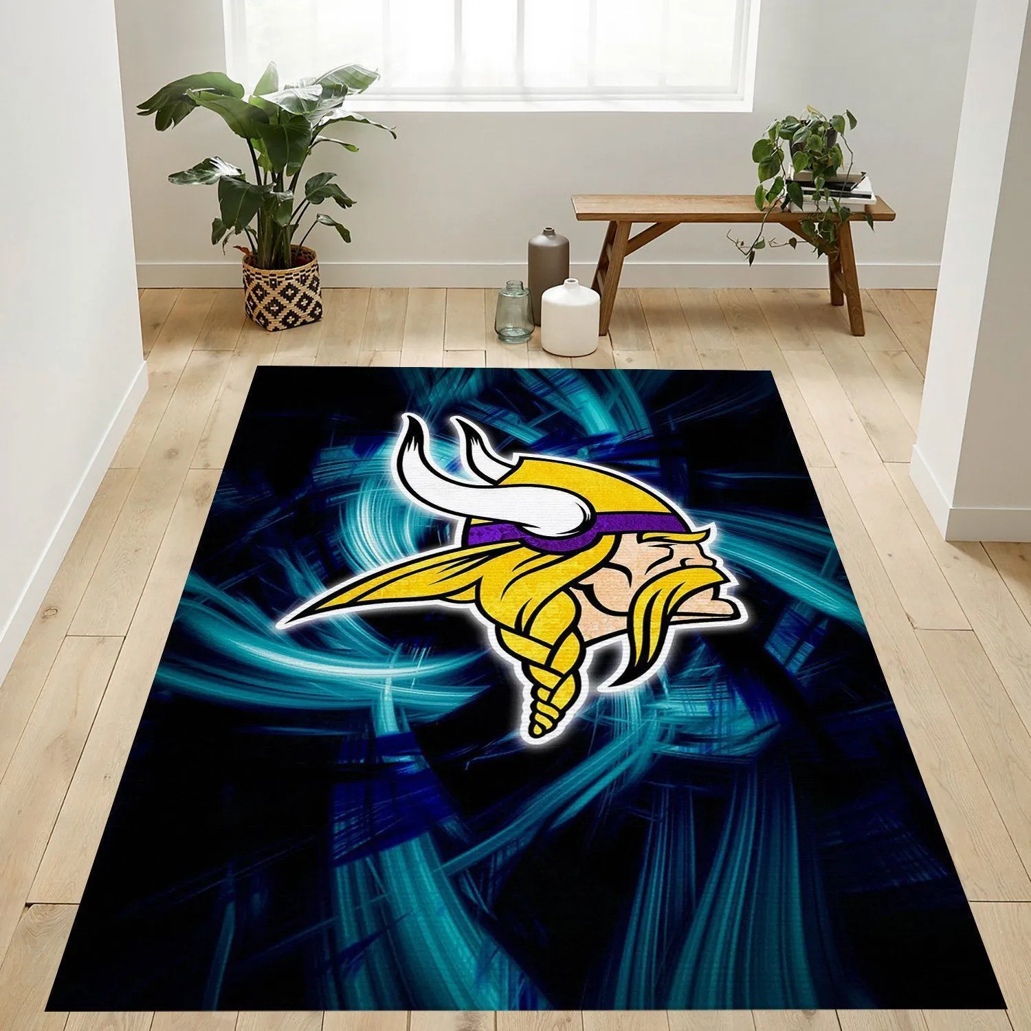 Minnesota Vikings NFL Team Logo Rug Living Room Rug Home US Decor Indoor Outdoor Rugs 750CX-8059