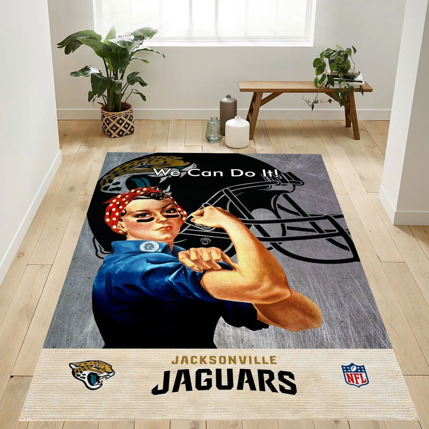 Jacksonville Jaguars NFL Team Logo Rug Bedroom Rug Christmas Gift US Decor Indoor Outdoor Rugs 810YW-9288