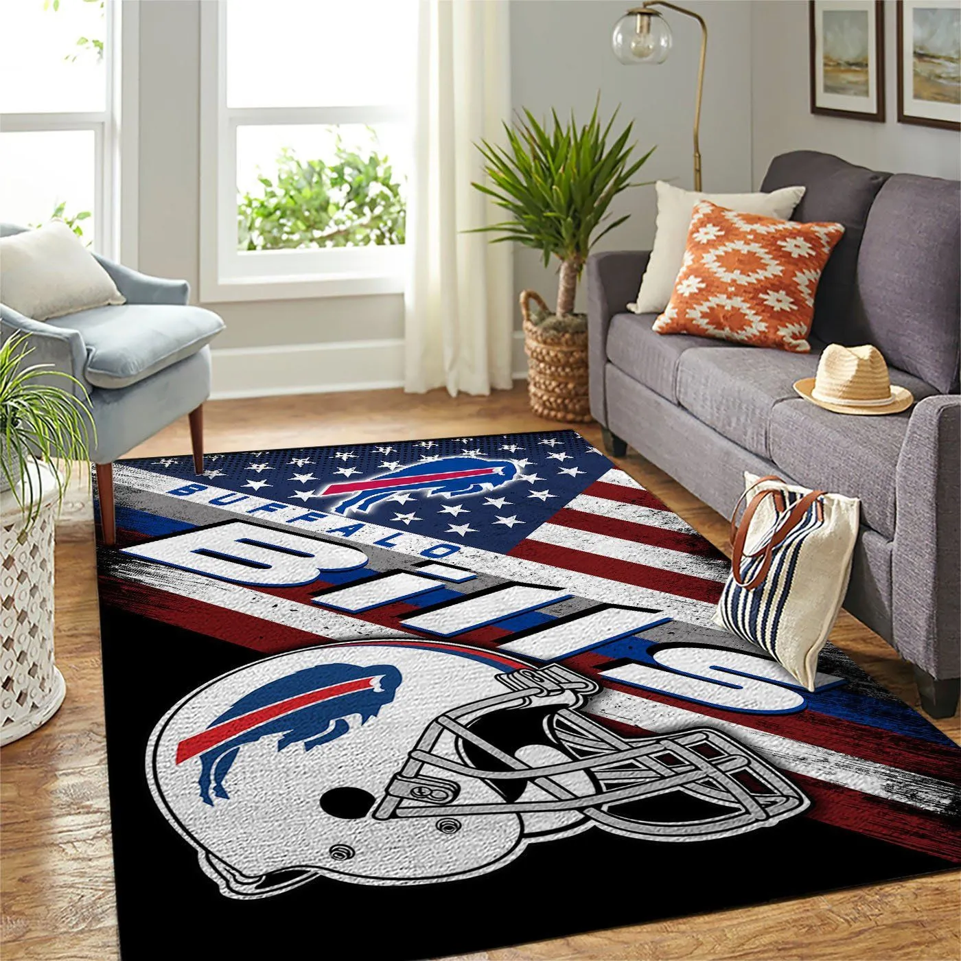 Buffalo Bills NFL Team Logo American Style For Area Rugs For Living Room Rectangle Rug Bedroom Rugs Carpet Flooring Gift 398JX-1647