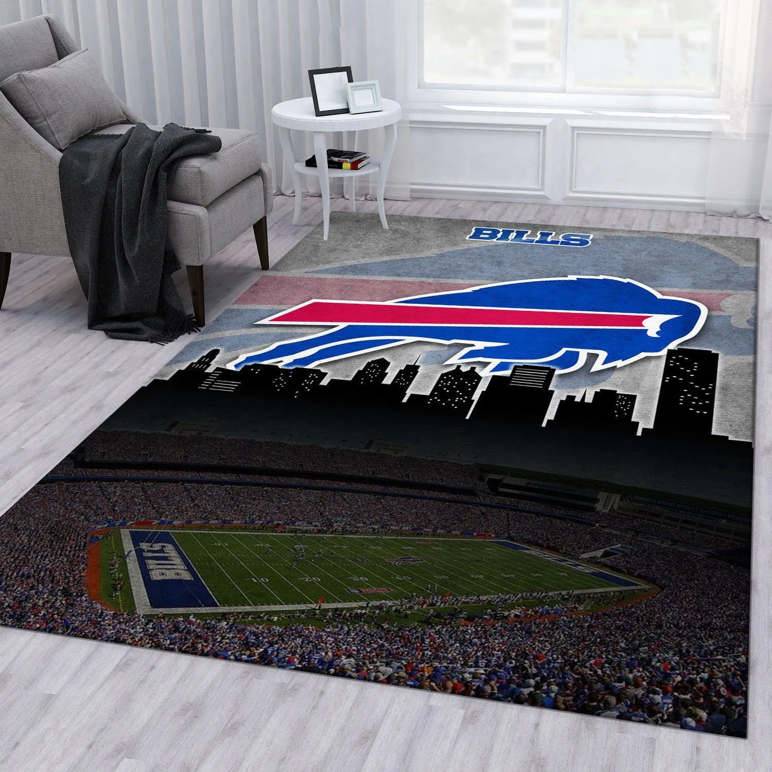 Buffalo Bills NFL Area Rugs For Living Room Rectangle Rug Bedroom Rugs Carpet Flooring Gift 202PN-5253