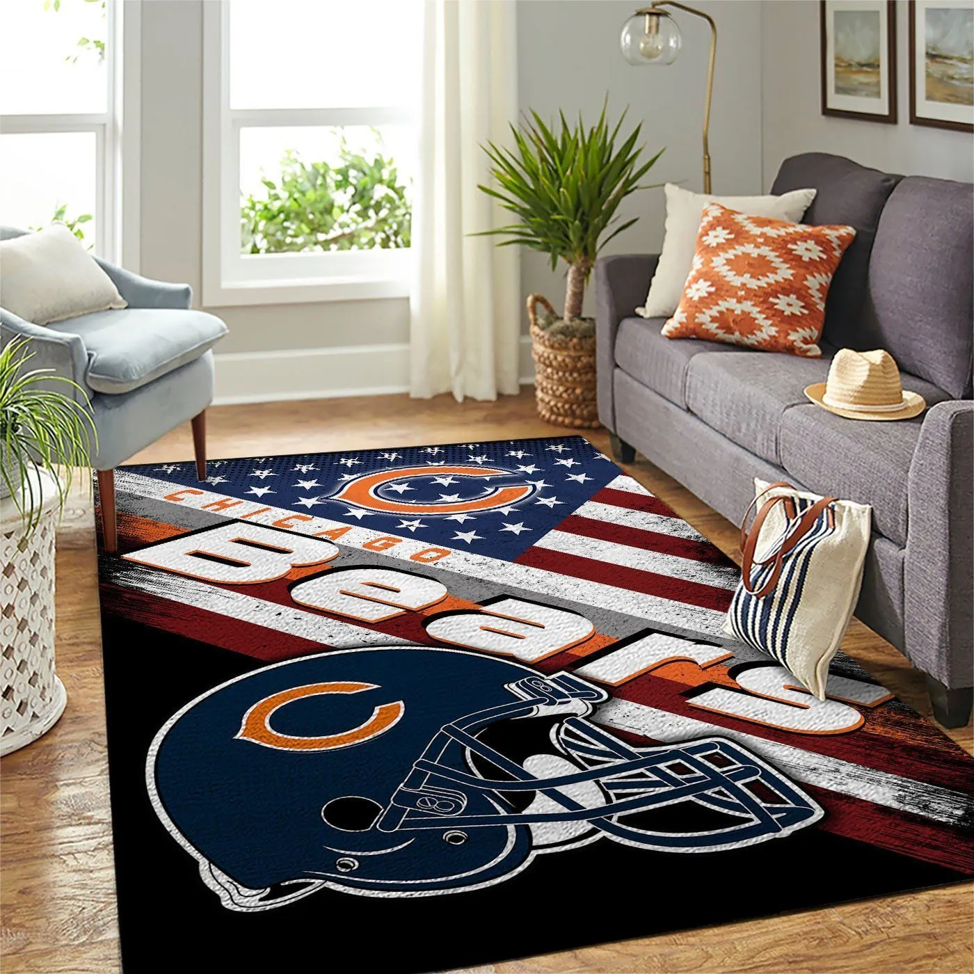 Chicago Bears NFL Team Logo American Style Nice Gift Home Decor Rectangle Area Rug Indoor Outdoor Rugs 590FK-9478