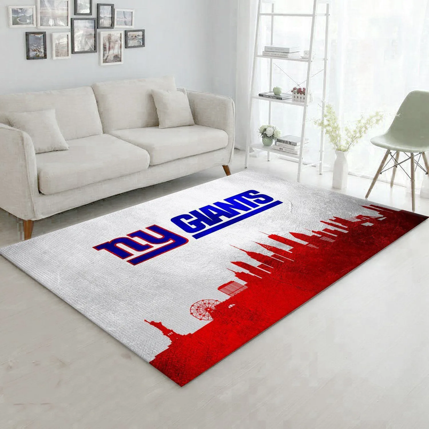 New York Giants Skyline NFL Team Logos Area Rug, Bedroom, Family Gift US Decor Indoor Outdoor Rugs 870EH-2999