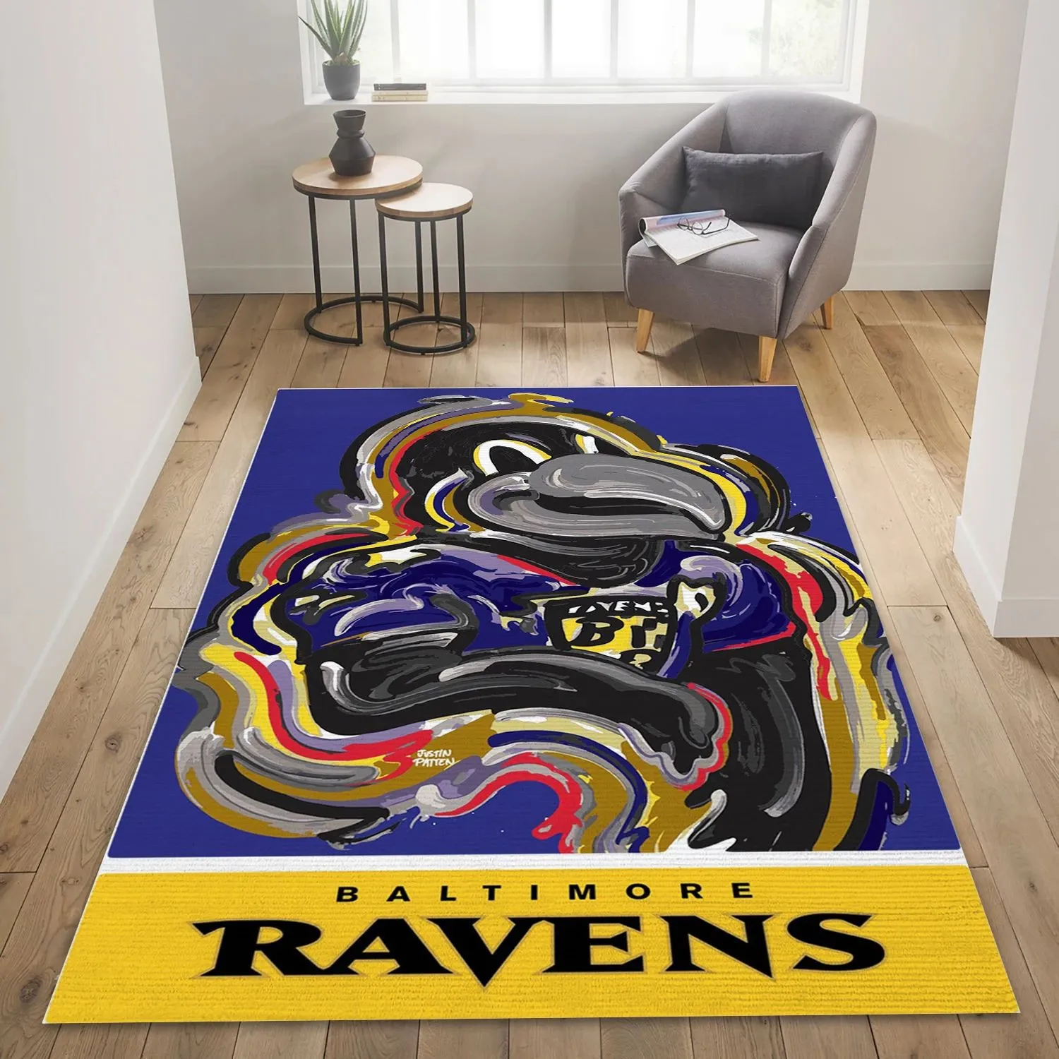 Baltimore Ravens NFL Team Logos Area Rug, Bedroom Rug US Gift Decor Indoor Outdoor Rugs 408ZP-8616