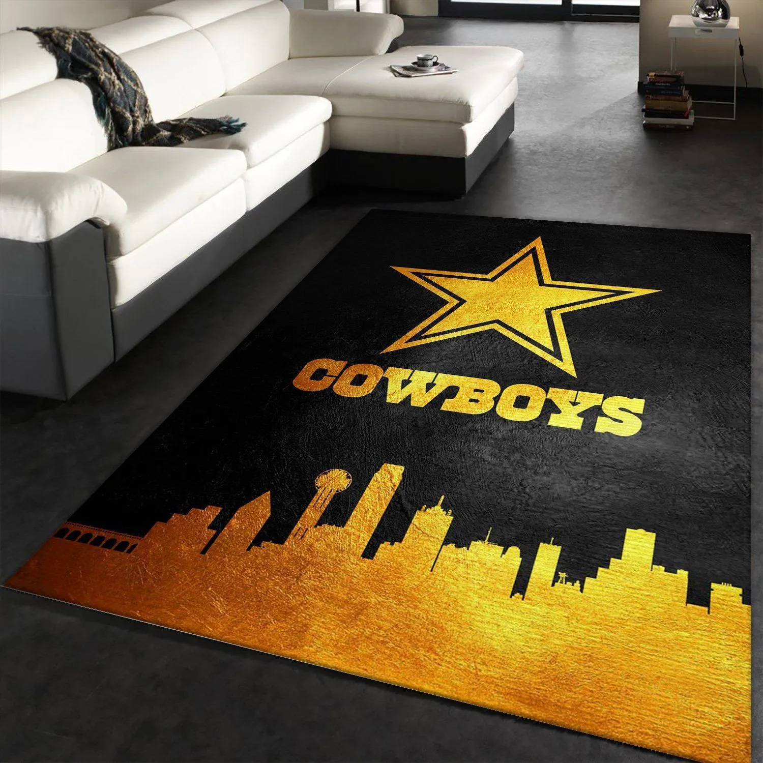 Dallas Cowboys Skyline NFL Area Rug, Kitchen Rug, Family Gift US Decor Indoor Outdoor Rugs 194BF-9208