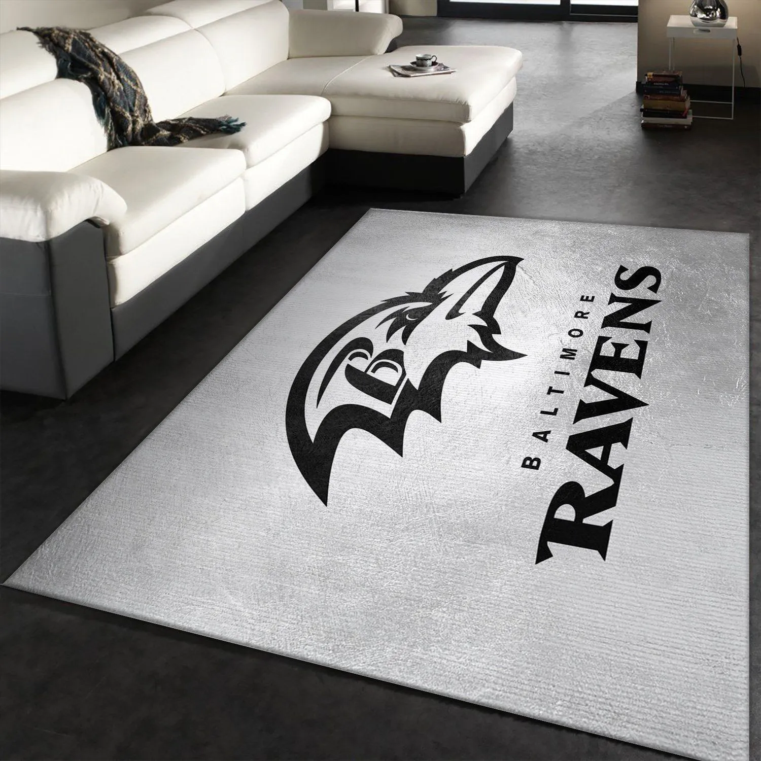 Baltimore Ravens Silver NFL Area Rug For Christmas, Living room and bedroom Rug, US Gift Decor Indoor Outdoor Rugs 146EO-7962