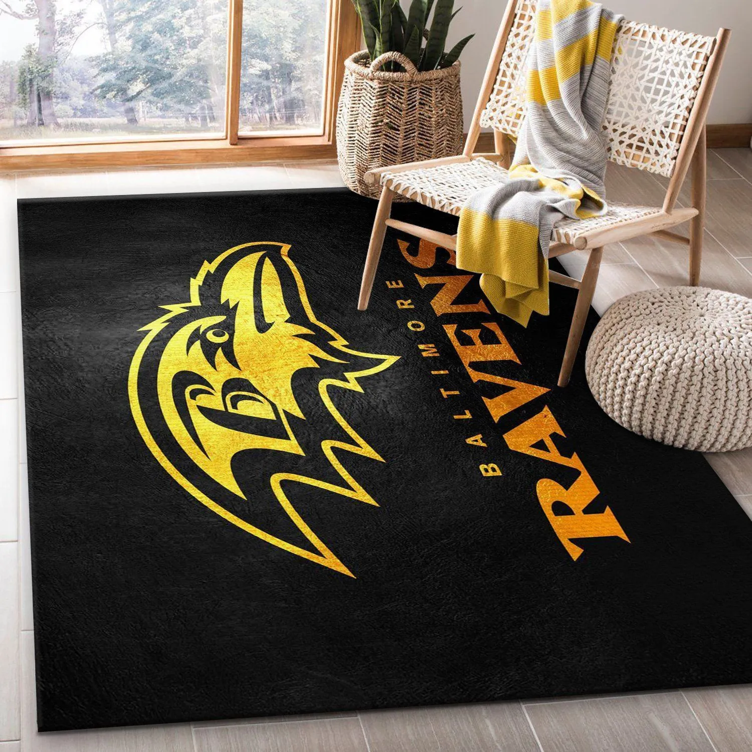 Baltimore Ravens NFL Area Rug For Christmas, Kitchen Rug, Family Gift US Decor Indoor Outdoor Rugs 250MG-1240