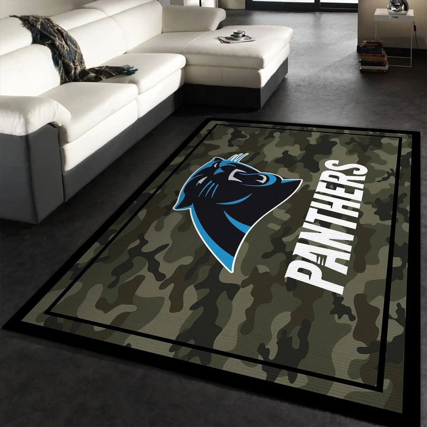 Carolina Panthers NFL Team Logo Camo Style Nice Gift Home Decor Area Rug Rugs For Living Room Indoor Outdoor Rugs 372NC-5851