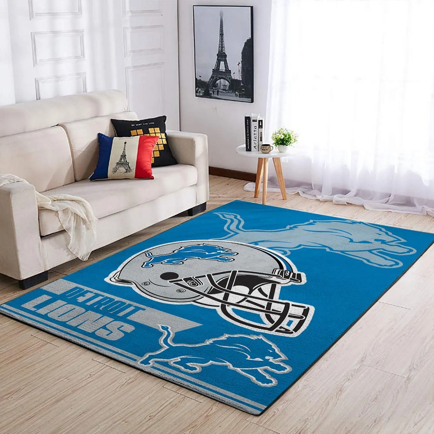 Detroit Lions NFL Team Logo Helmet Nice Gift Home Decor Rectangle Area Rug Indoor Outdoor Rugs 764KS-5347