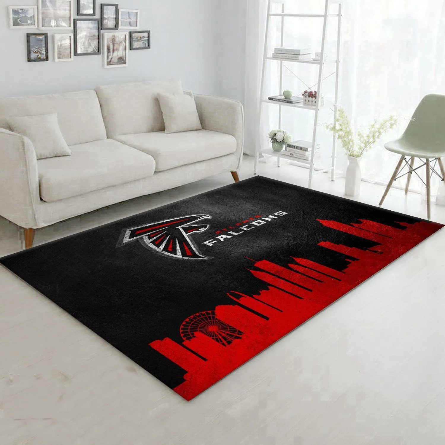 Atlanta Falcons Skyline NFL Team Logos Area Rug, Living Room Rug, Home US Decor Indoor Outdoor Rugs 276FZ-6523
