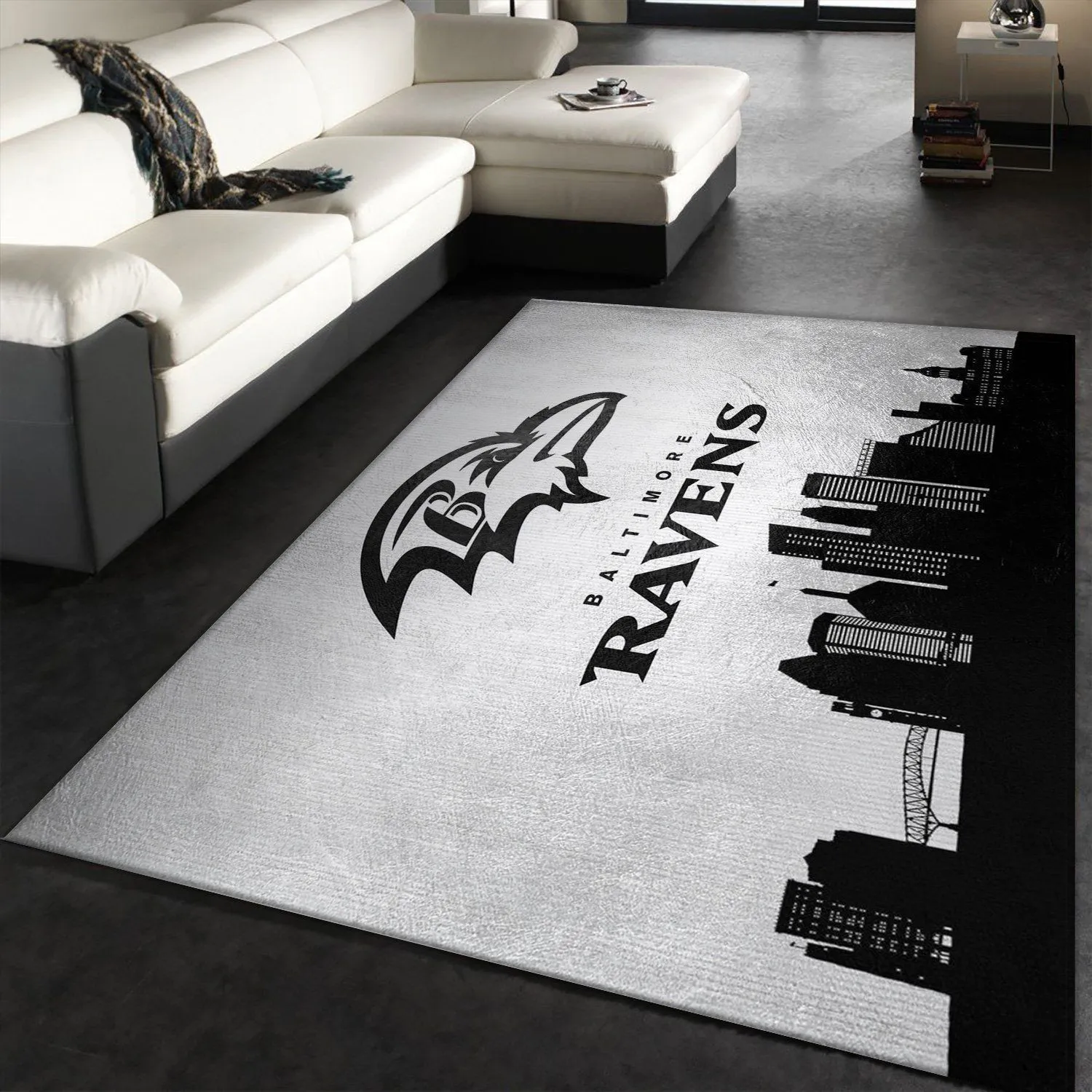 Baltimore Ravens Skyline NFL Area Rug, Kitchen Rug, Home Decor Floor Decor Indoor Outdoor Rugs 218VF-1116