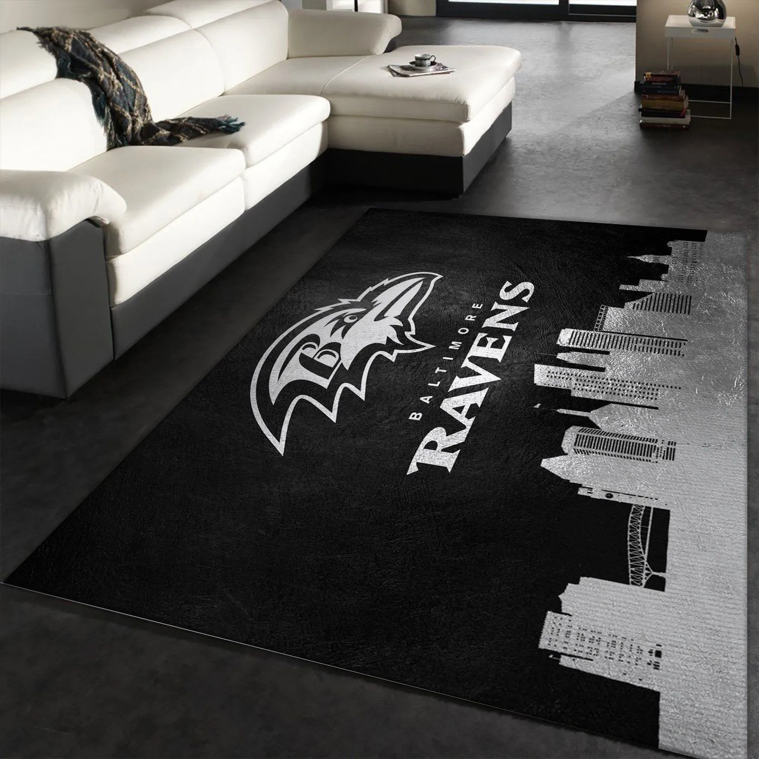 Baltimore Ravens Skyline NFL Team Logos And Area Rugs For Living Room Rectangle Rug Bedroom Rugs Carpet Flooring Gift 710DQ-6561