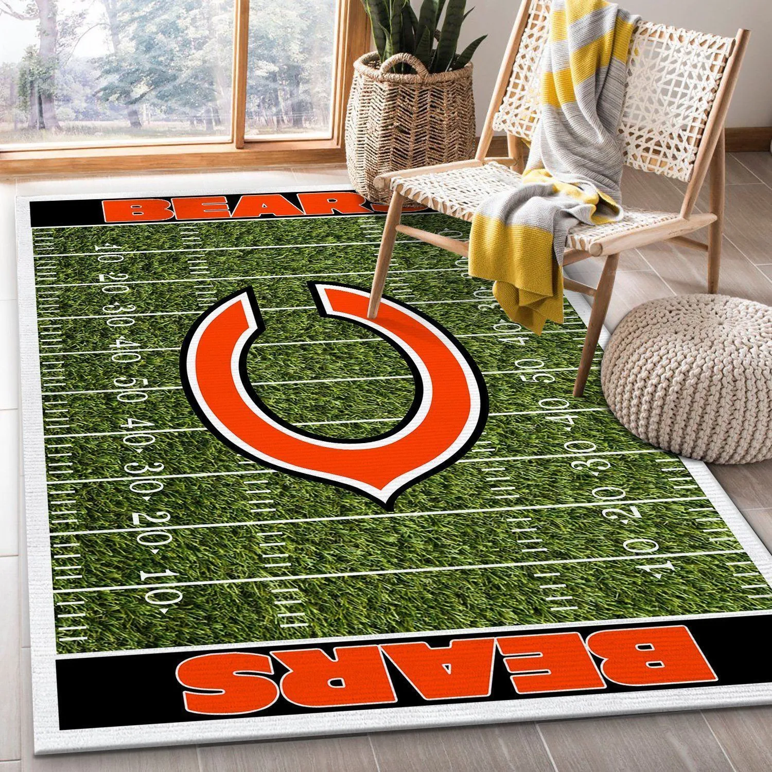Chicago Bears NFL Rug Room Carpet Sport Custom Area Floor Home Decor V5 Indoor Outdoor Rugs 573LN-2081