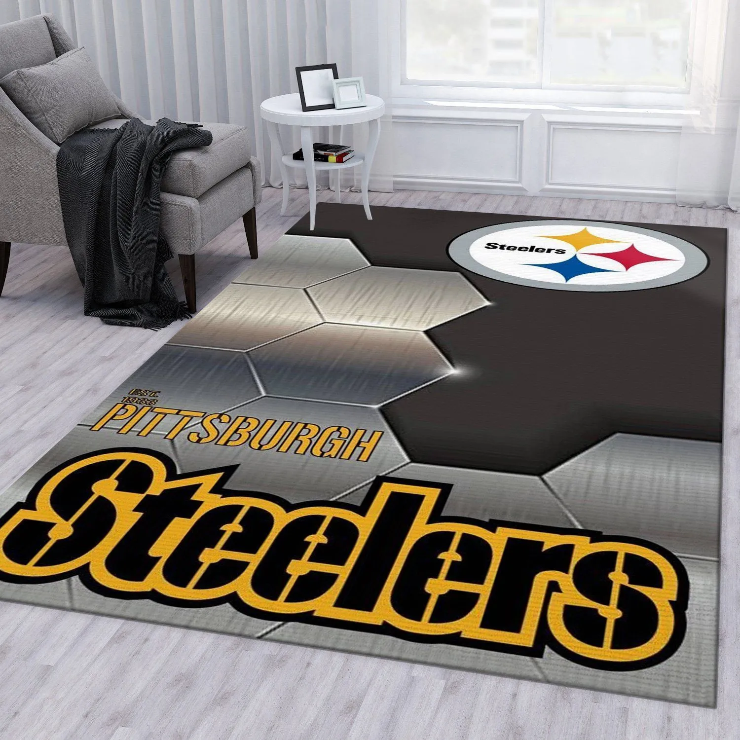 Pittsburgh Steelers 7 NFL Area Rug For Gift Bedroom Rug Home US Decor Indoor Outdoor Rugs 896XH-8484