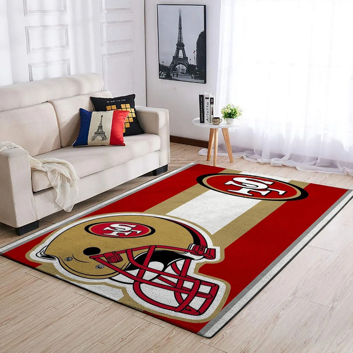 San Francisco 49ers NFL Team Logo Helmet Nice Gift Home Decor Rectangle Area Rug Indoor Outdoor Rugs 316OE-3470