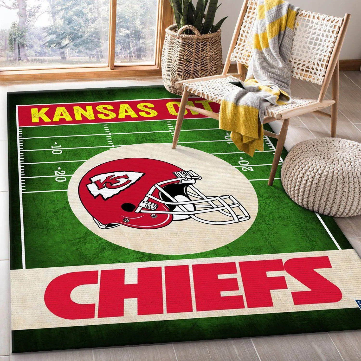 Kansas City Chiefs Retro NFL Rug Living Room Rug US Gift Decor Indoor Outdoor Rugs 202RP-5866