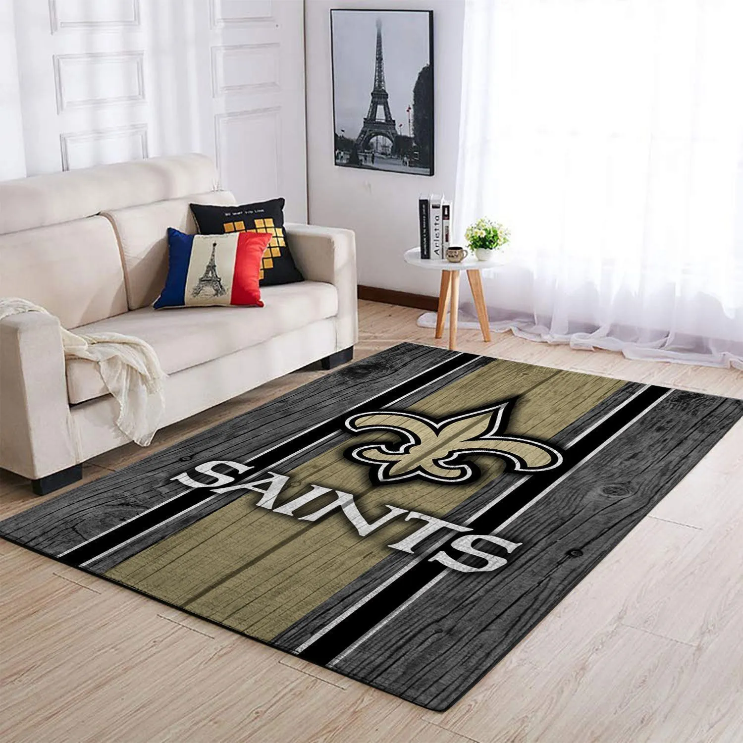 New Orleans Saints NFL Team Logo Wooden Style Style Nice Gift Home Decor Rectangle Area Rug Indoor Outdoor Rugs 419NS-7824