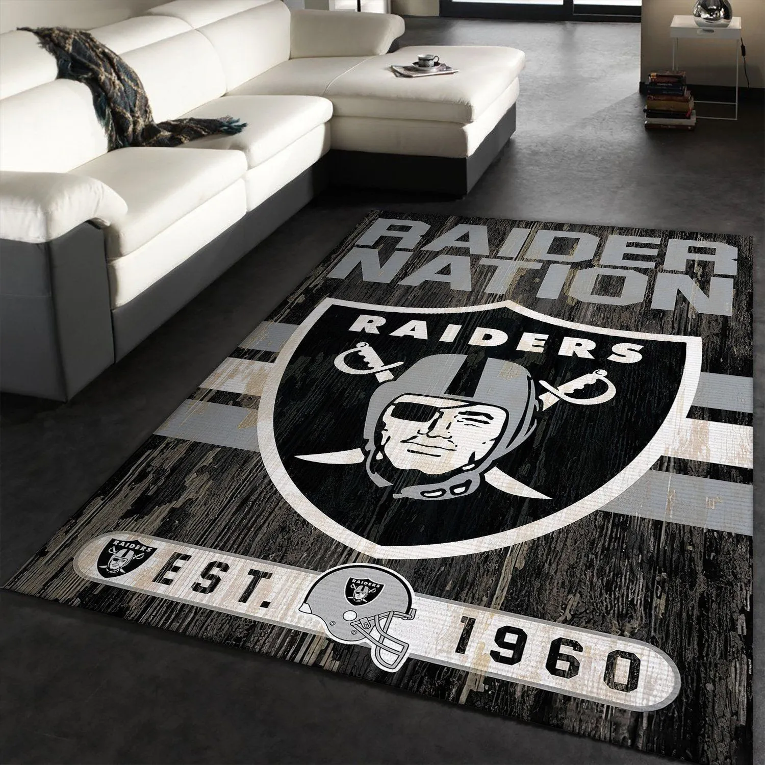 Las Vegas Raiders NFL Area Rugs Living Room Carpet FN041208 Local Brands Floor Decor The US Decor Indoor Outdoor Rugs 180HQ-1542