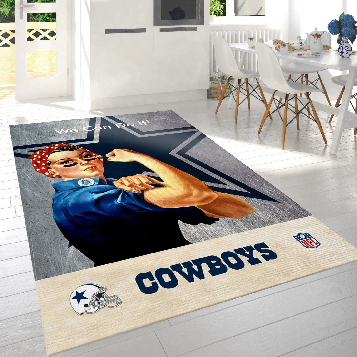 Dallas Cowboys NFL Team Logo Rug Bedroom Rug Home Decor Floor Decor Indoor Outdoor Rugs 800ST-3097