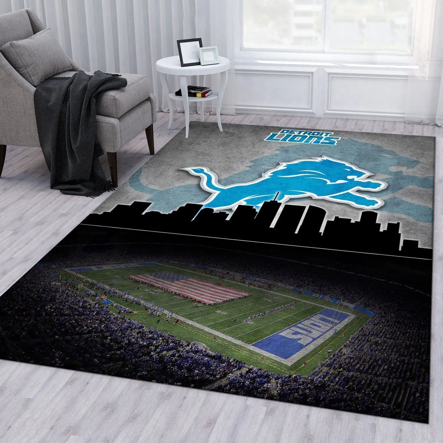 Detroit Lions NFL Rug Bedroom Rug US Gift Decor Indoor Outdoor Rugs 638QL-2937