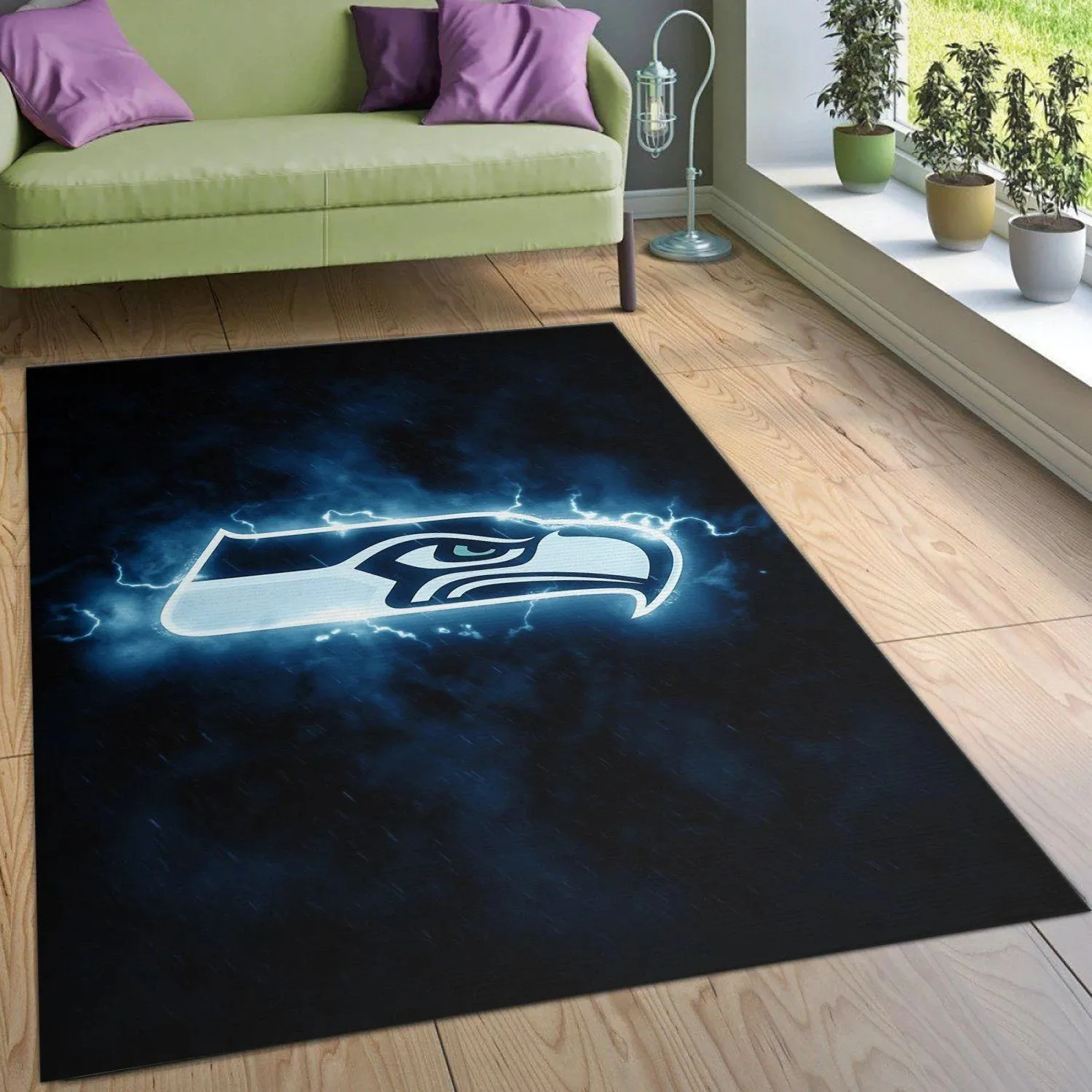 Seattle Seahawks NFL Area Rug For Christmas Bedroom Rug Christmas Gift US Decor Indoor Outdoor Rugs 466ZN-9967