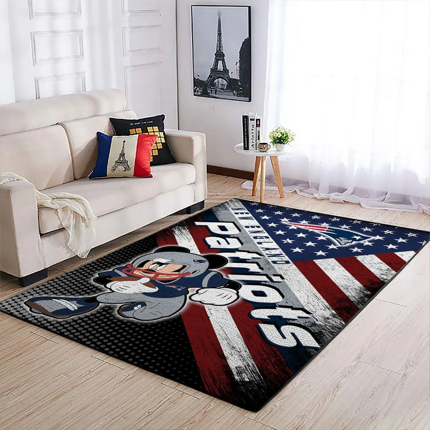 New England Patriots NFL Team Logo Mickey Us Style Nice Gift Home Decor Rectangle Area Rug Indoor Outdoor Rugs 177VS-8837