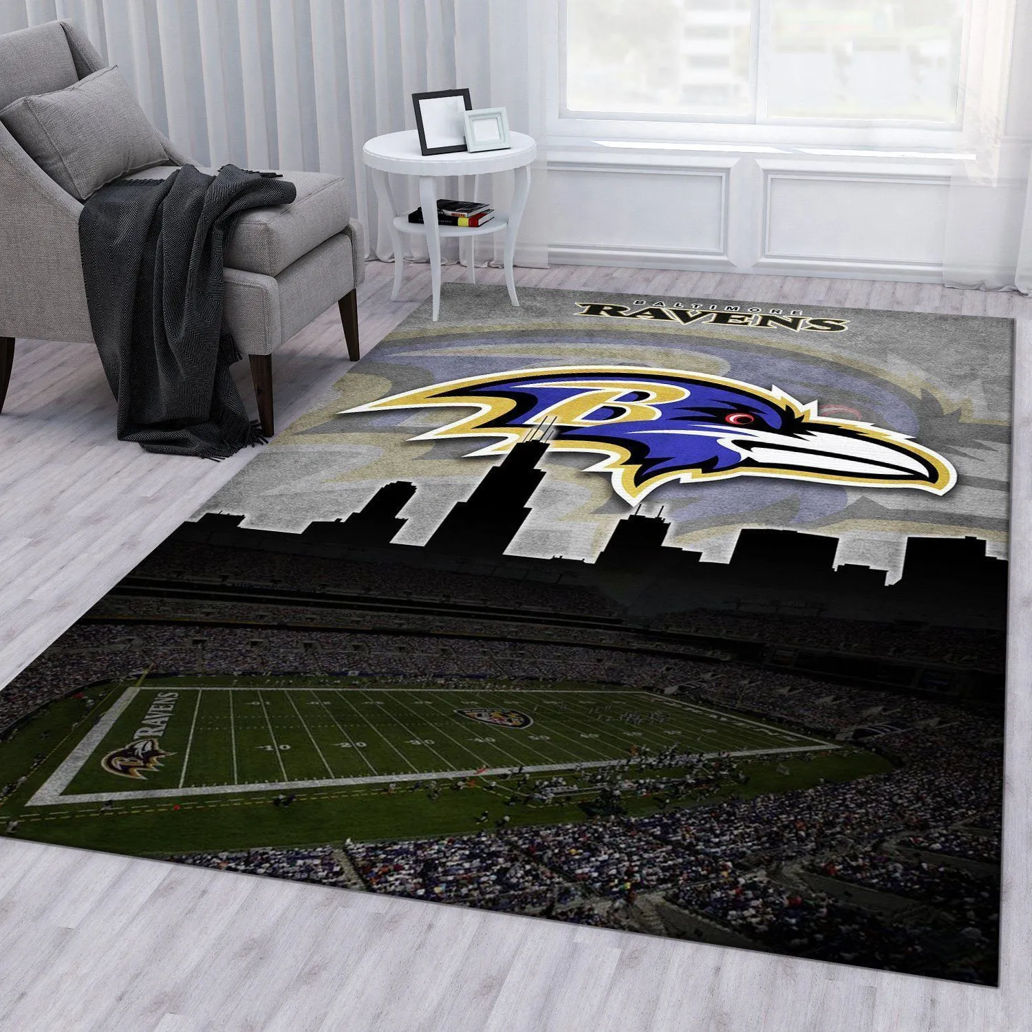 Baltimore Ravens NFL Area Rug For Christmas Living Room Rug Christmas Gift US Decor Indoor Outdoor Rugs 366MM-8026