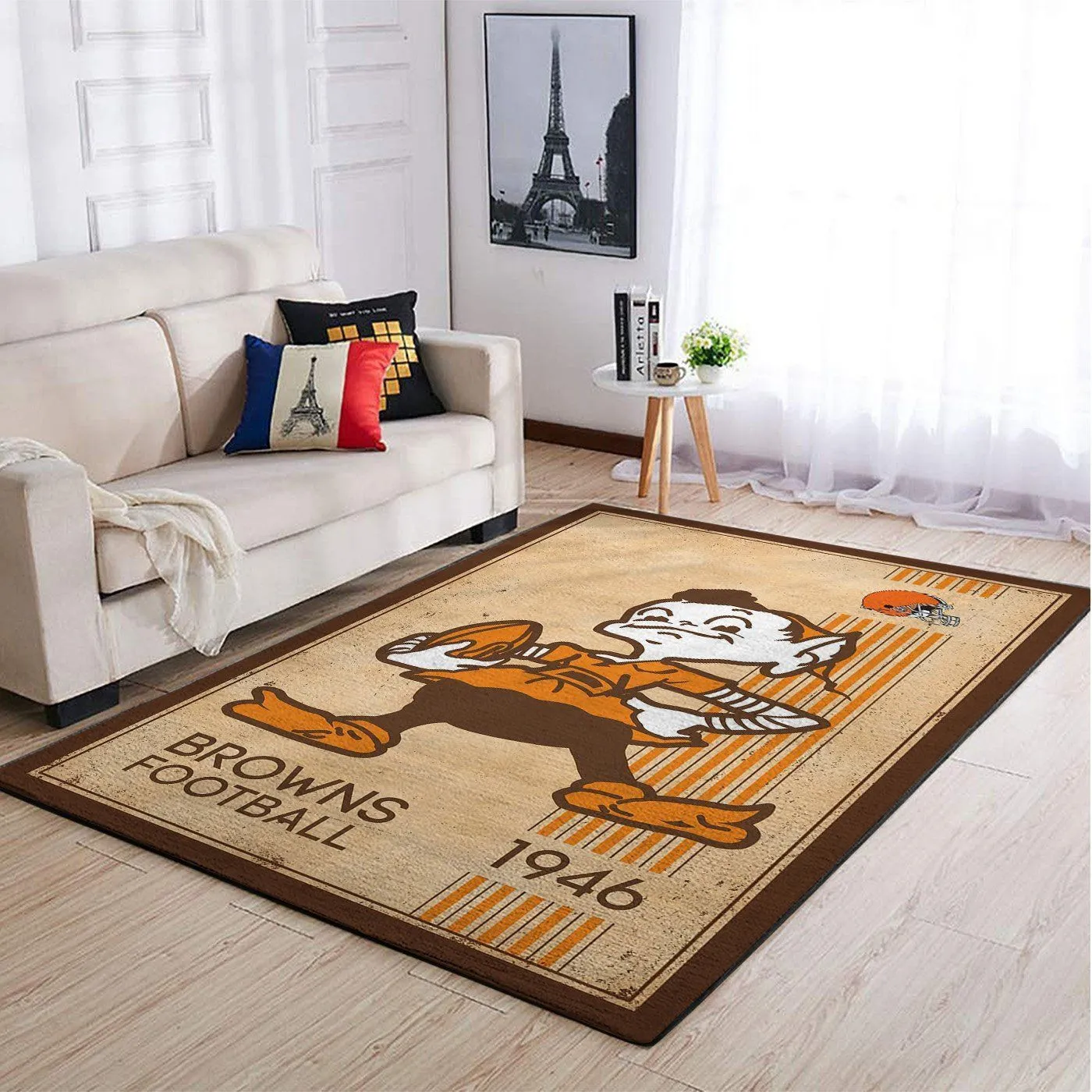 Cleveland Browns NFL Team Logo Retro Style Nice Gift Home Decor Rectangle Area Rug Indoor Outdoor Rugs 882PU-8485