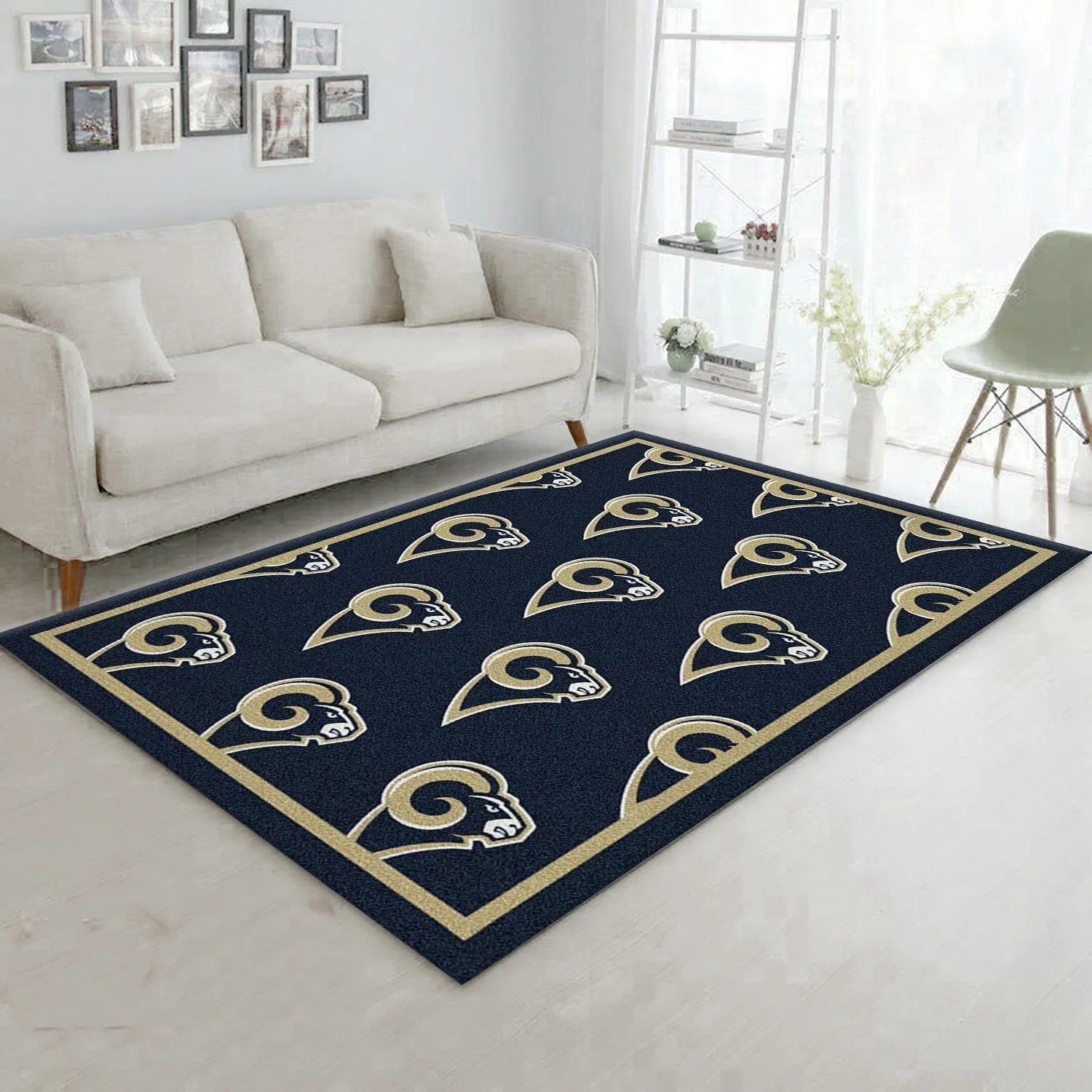 Los Angeles Rams Repeat Rug NFL Team Area Rug Carpet, Living Room Rug, Family Gift US Decor Indoor Outdoor Rugs 934PB-7255