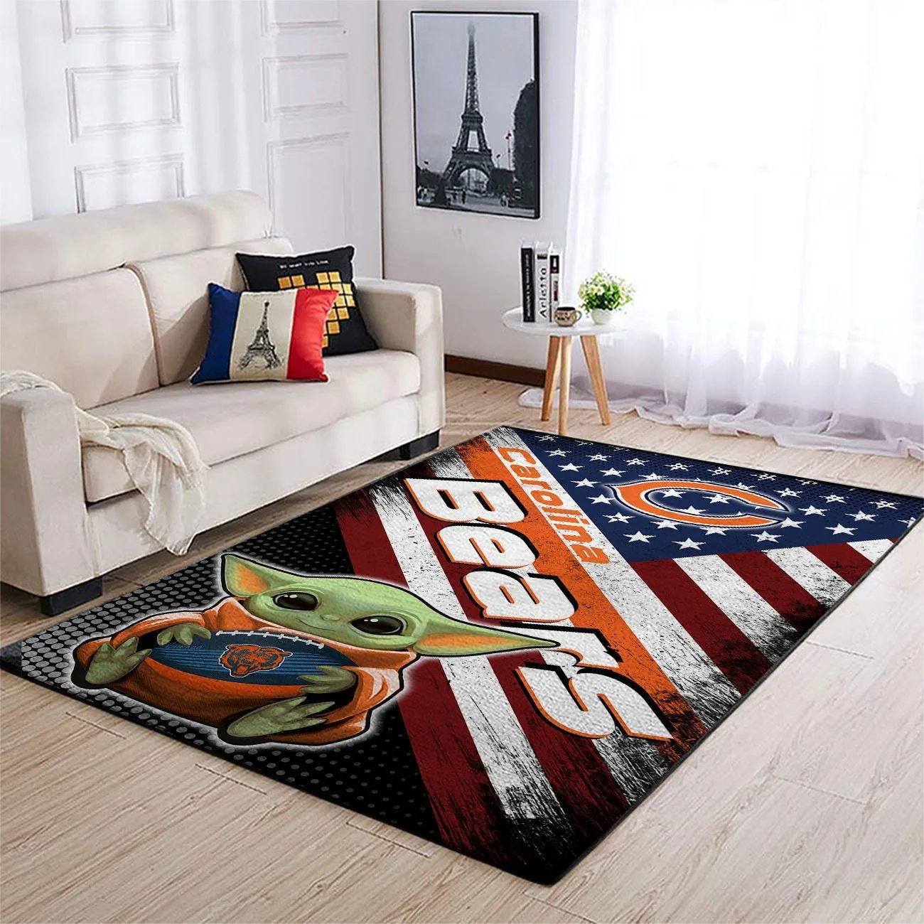 Chicago Bears NFL Team Logo Baby Yoda Us Style Area Rugs For Living Room Rectangle Rug Bedroom Rugs Carpet Flooring Gift 136564 741LQ-8908