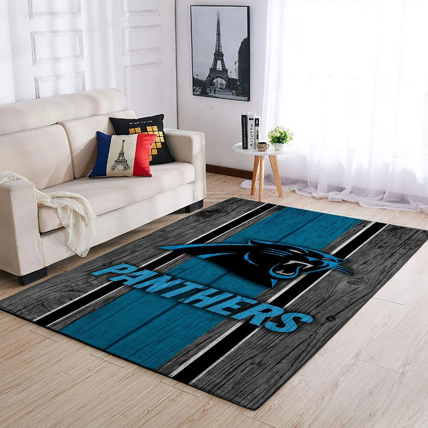 Carolina Panthers NFL Team Logo Wooden Style Style Area Rugs For Living Room Rectangle Rug Bedroom Rugs Carpet Flooring Gift 674QS-2249