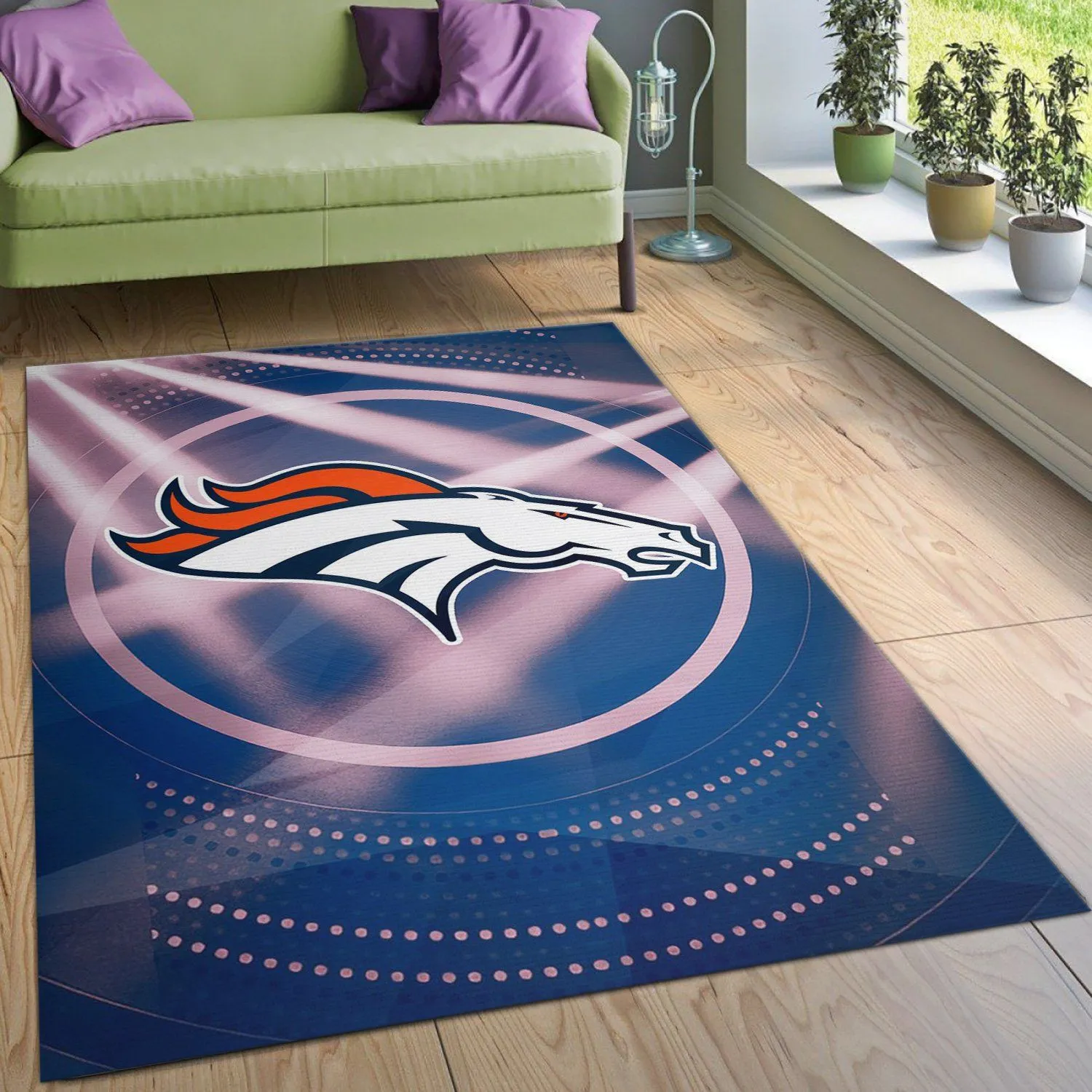 Denver Broncos NFL Area Rugs For Living Room Rectangle Rug Bedroom Rugs Carpet Flooring Gift 737XW-9857