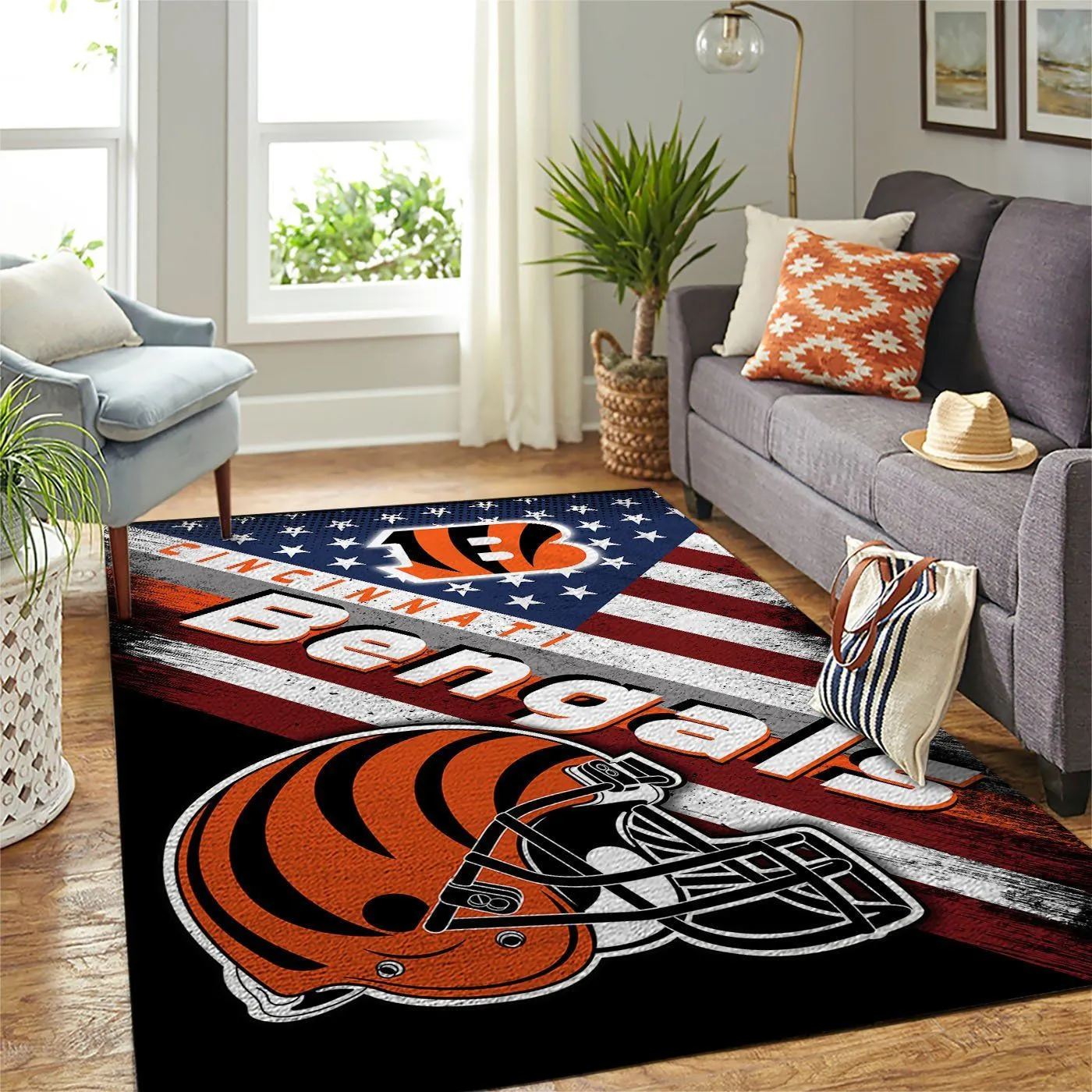 Cincinnati Bengals NFL Team Logo American Style Area Rugs For Living Room Rectangle Rug Bedroom Rugs Carpet Flooring Gift 499OL-3684