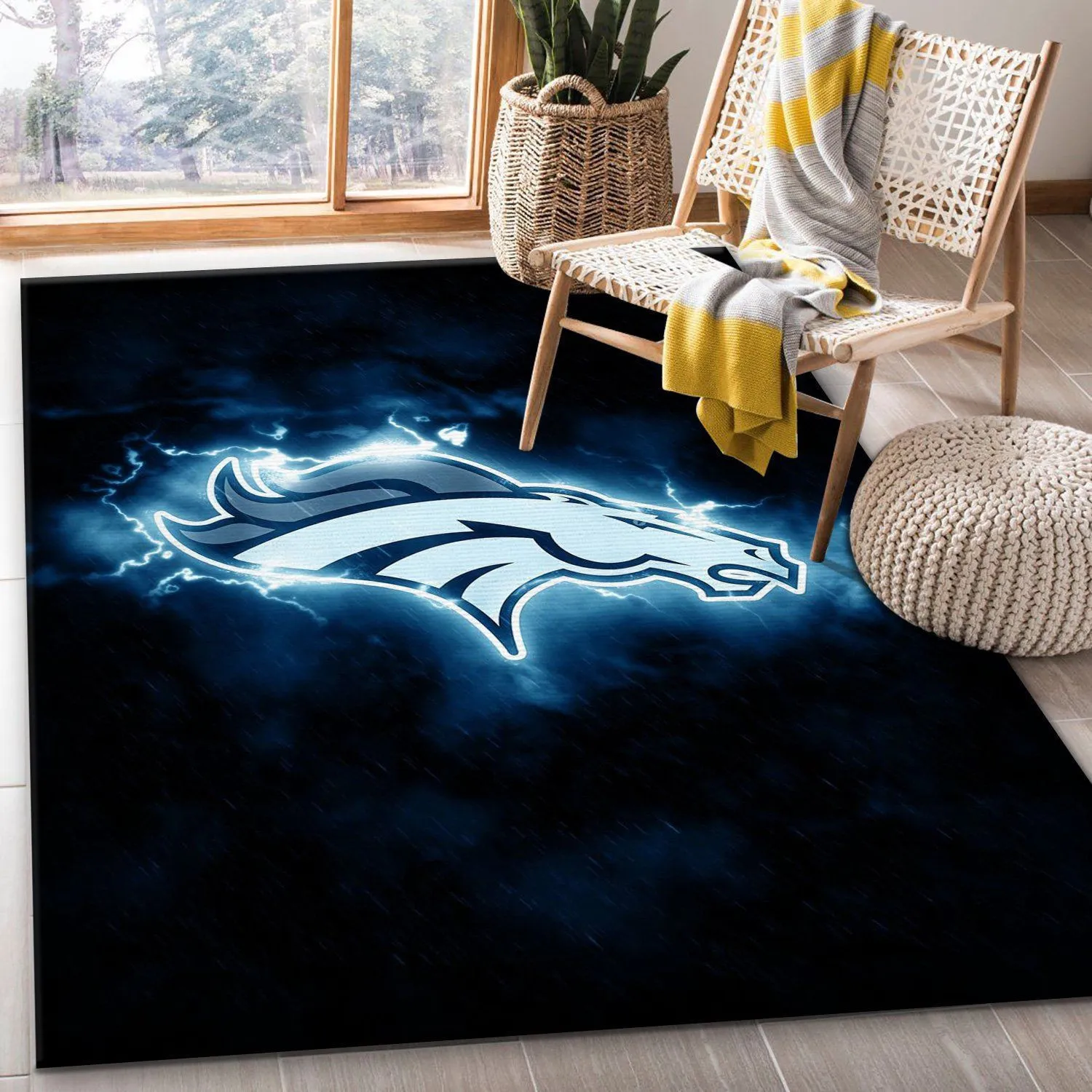 Denver Broncos NFL Area Rugs For Living Room Rectangle Rug Bedroom Rugs Carpet Flooring Gift 639LY-6925