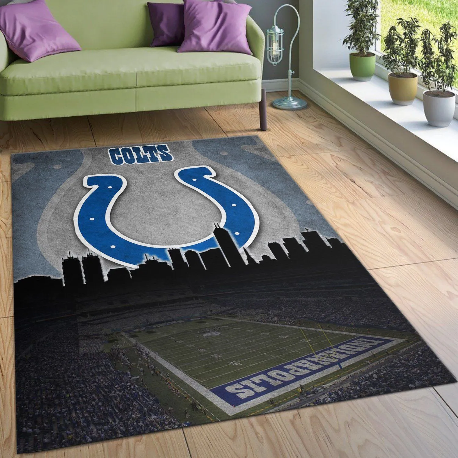 Indianapolis Colts NFL Rectangle Rug Decor Area Rugs For Living Room Bedroom Kitchen Rugs Home Carpet Flooring 649QK-6236
