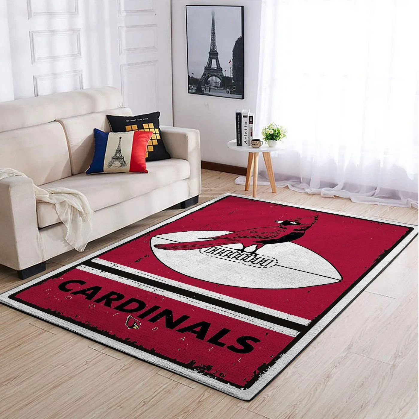 Arizona Cardinals NFL Team Logo Retro Style Area Rugs For Living Room Rectangle Rug Bedroom Rugs Carpet Flooring Gift 753ZG-3159