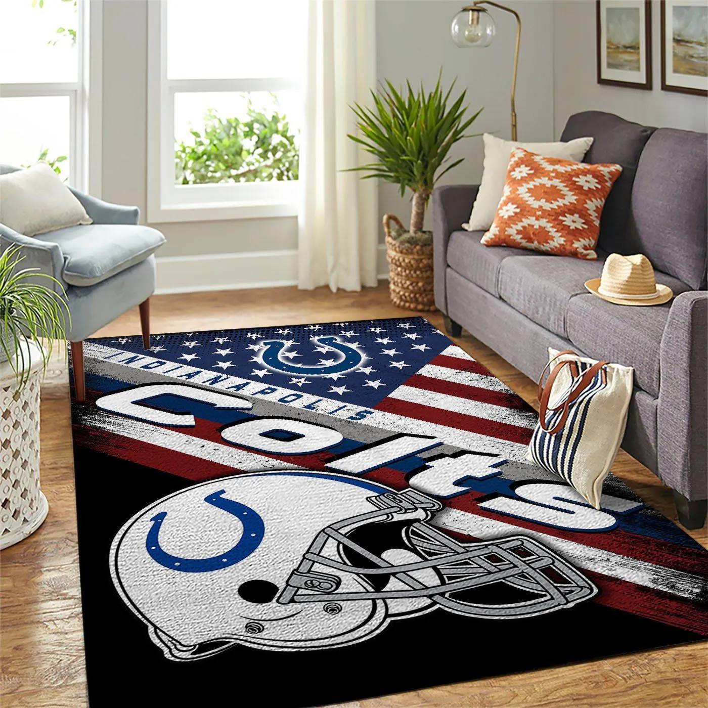 Indianapolis Colts NFL Team Logo American Rectangle Rug Decor Area Rugs For Living Room Bedroom Kitchen Rugs Home Carpet Flooring 813QK-6899