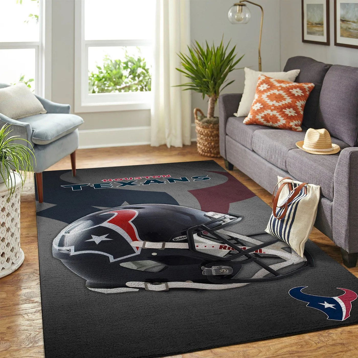 Houston Texans NFL Team Logo Helmet Rectangle Rug Decor Area Rugs For Living Room Bedroom Kitchen Rugs Home Carpet Flooring 303QZ-8146