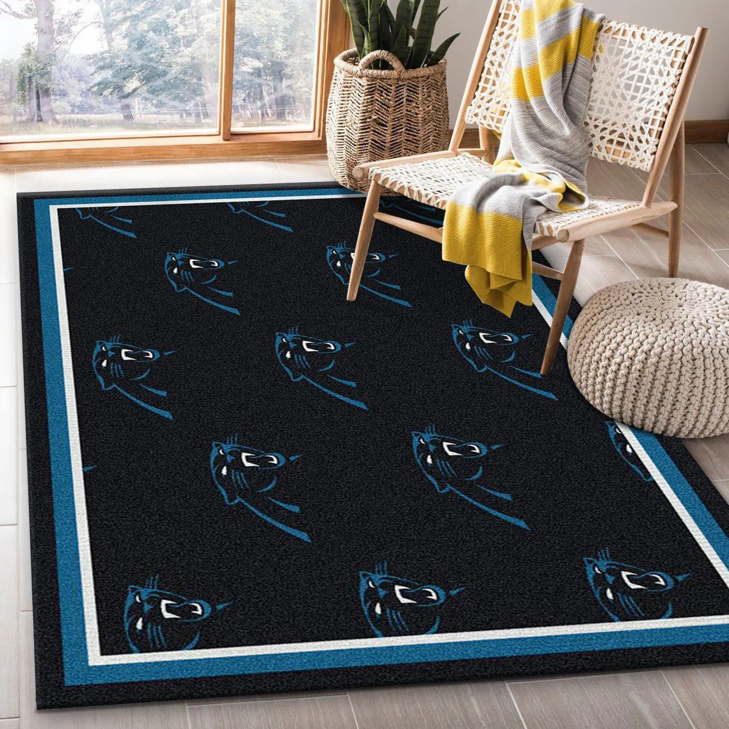 Carolina Panthers Repeat NFL Team Area Area Rugs For Living Room Rectangle Rug Bedroom Rugs Carpet Flooring Gift 687EV-4197