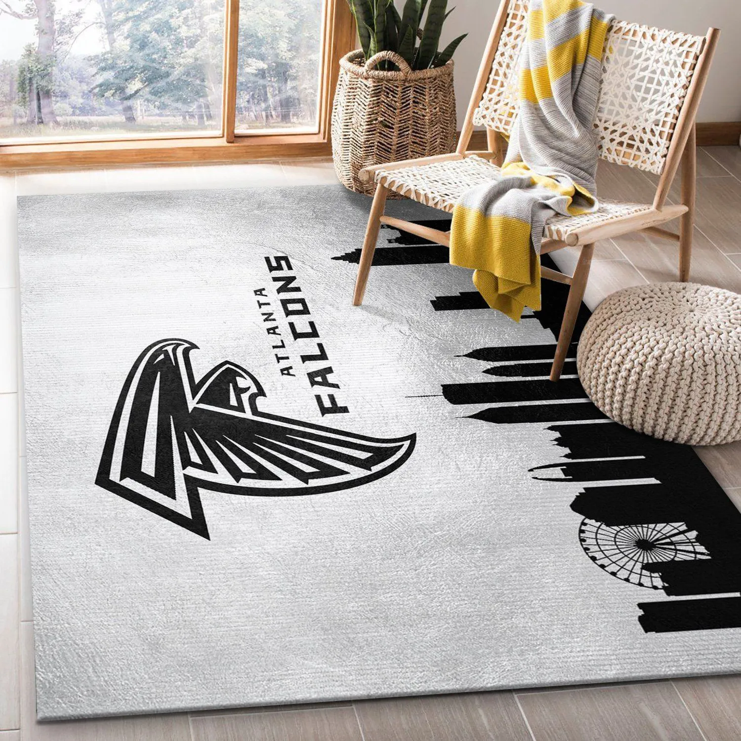 Atlanta Falcons Skyline NFL And Area Rugs For Living Room Rectangle Rug Bedroom Rugs Carpet Flooring Gift 534TI-1981