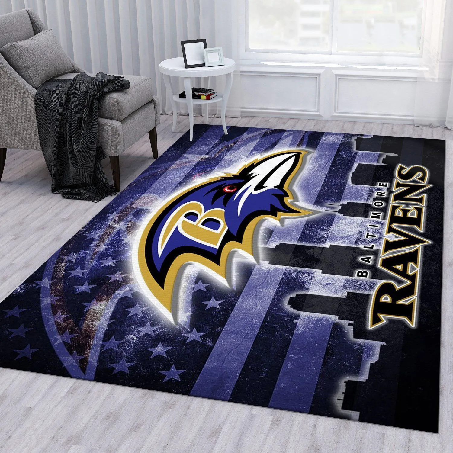 Baltimore Ravens NFL Home Area Rugs For Living Room Rectangle Rug Bedroom Rugs Carpet Flooring Gift 533QL-7105