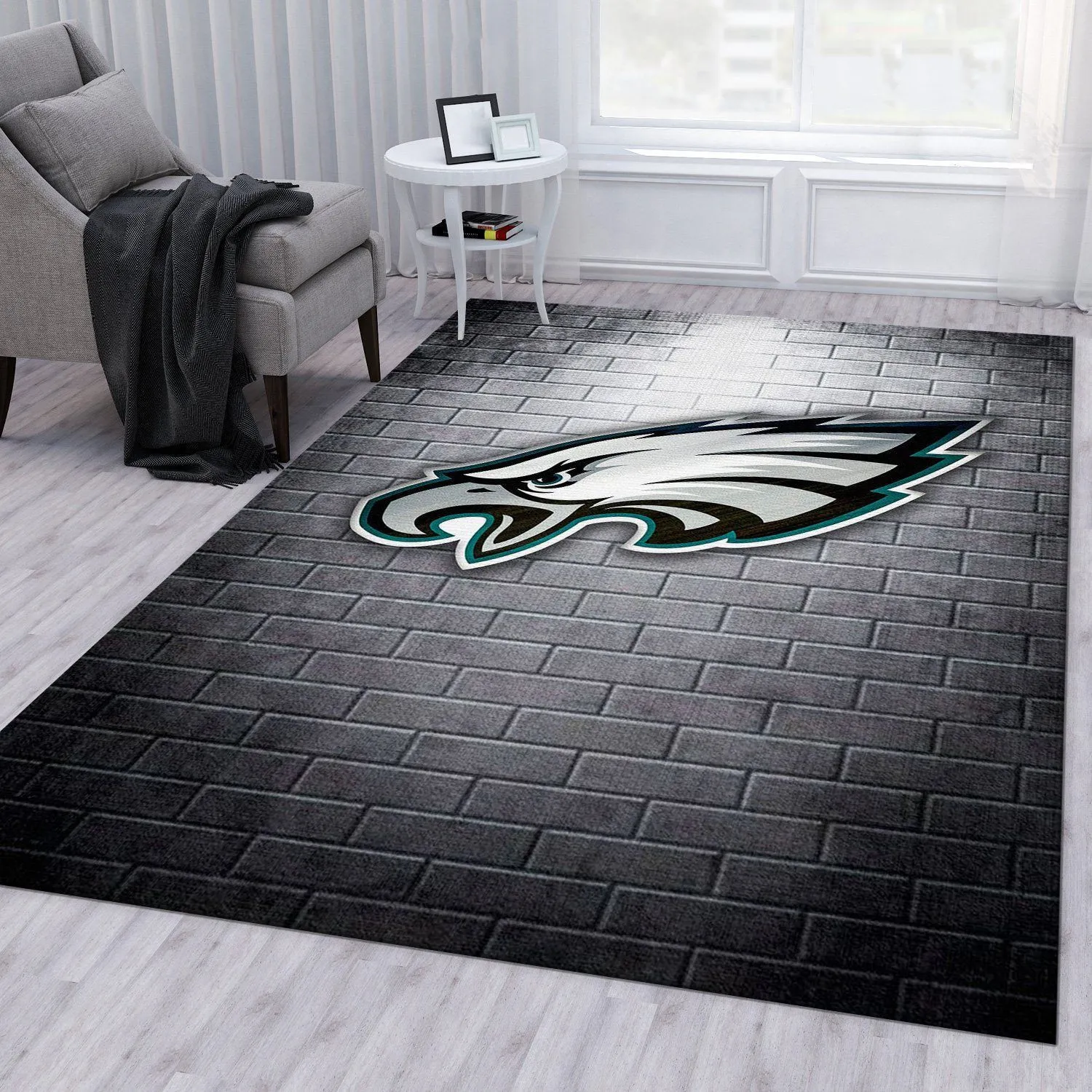 Philadelphia Eagles NFL Us Gift Decor Rectangle Area Rugs Carpet For Living Room, Bedroom, Kitchen Rugs, Non-Slip Carpet 809EM-7162