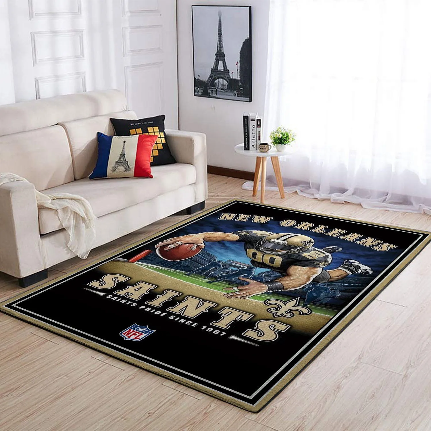 New Orleans Saints NFL Team Pride Nice Gift Rectangle Area Rugs Carpet For Living Room, Bedroom, Kitchen Rugs, Non-Slip Carpet 211HT-5963