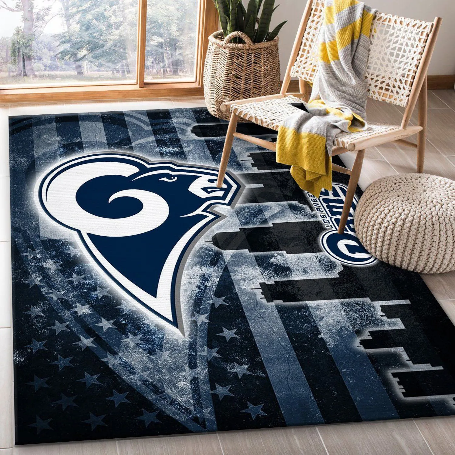 Los Angeles Rams NFL Rug Rectangle Area Rugs Carpet For Living Room, Bedroom, Kitchen Rugs, Non-Slip Carpet 134AA-2220