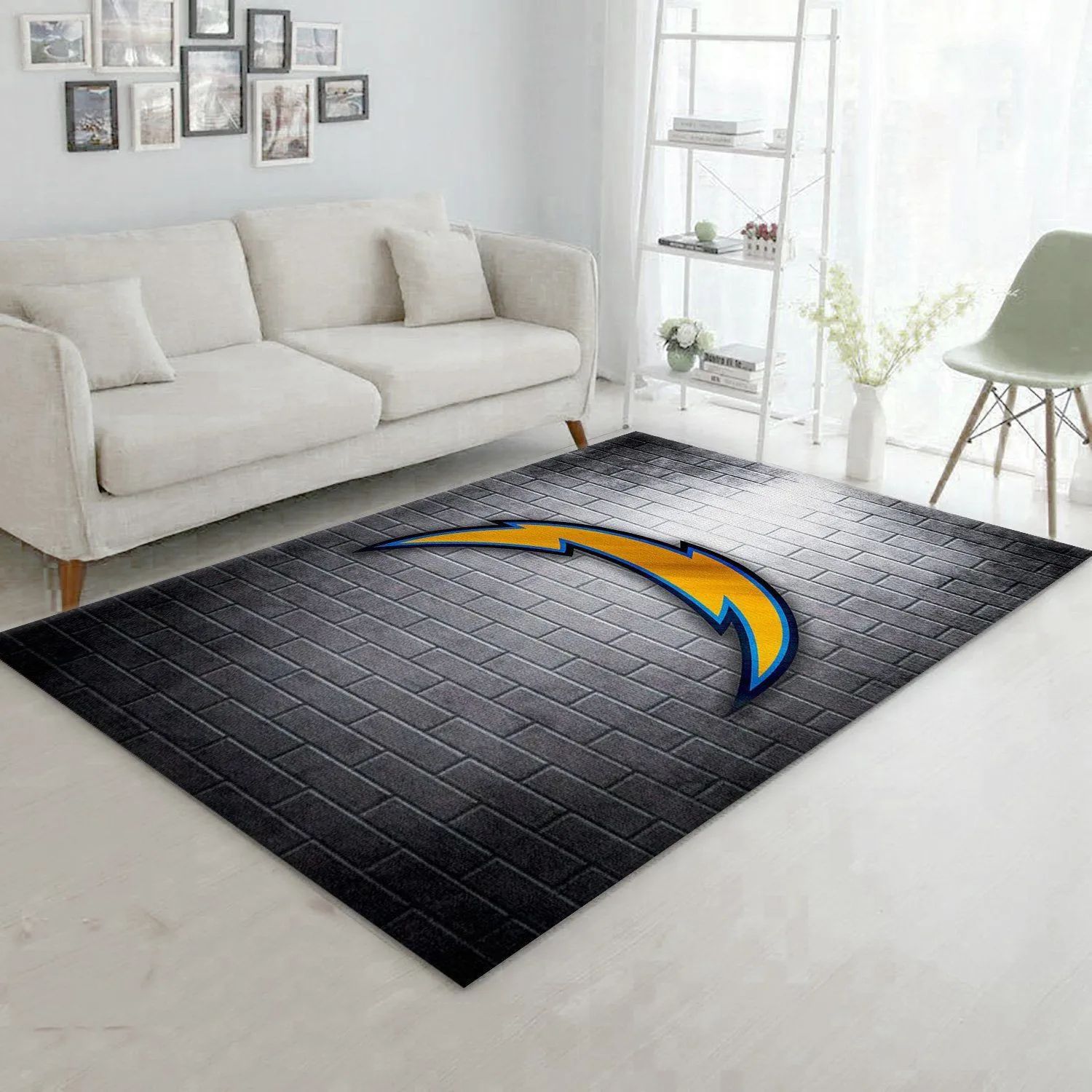 Los Angeles Chargers NFL Rug Rectangle Area Rugs Carpet For Living Room, Bedroom, Kitchen Rugs, Non-Slip Carpet 724ZG-2925