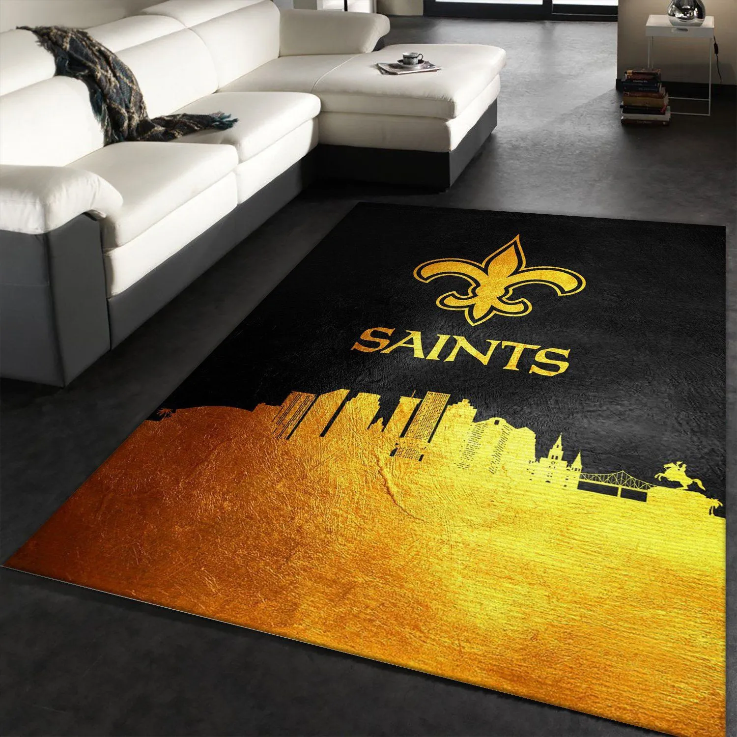 New Orleans Saints NFL For Christmas Kitchen Rug Rectangle Area Rugs Carpet For Living Room, Bedroom, Kitchen Rugs, Non-Slip Carpet 827JK-2196