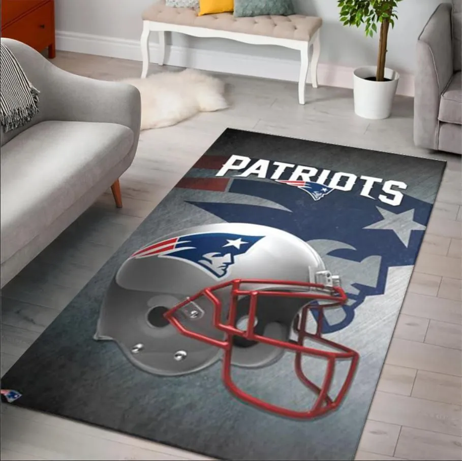 New England Patriots NFL Team Rug Rectangle Area Rugs Carpet For Living Room, Bedroom, Kitchen Rugs, Non-Slip Carpet 724CD-1284