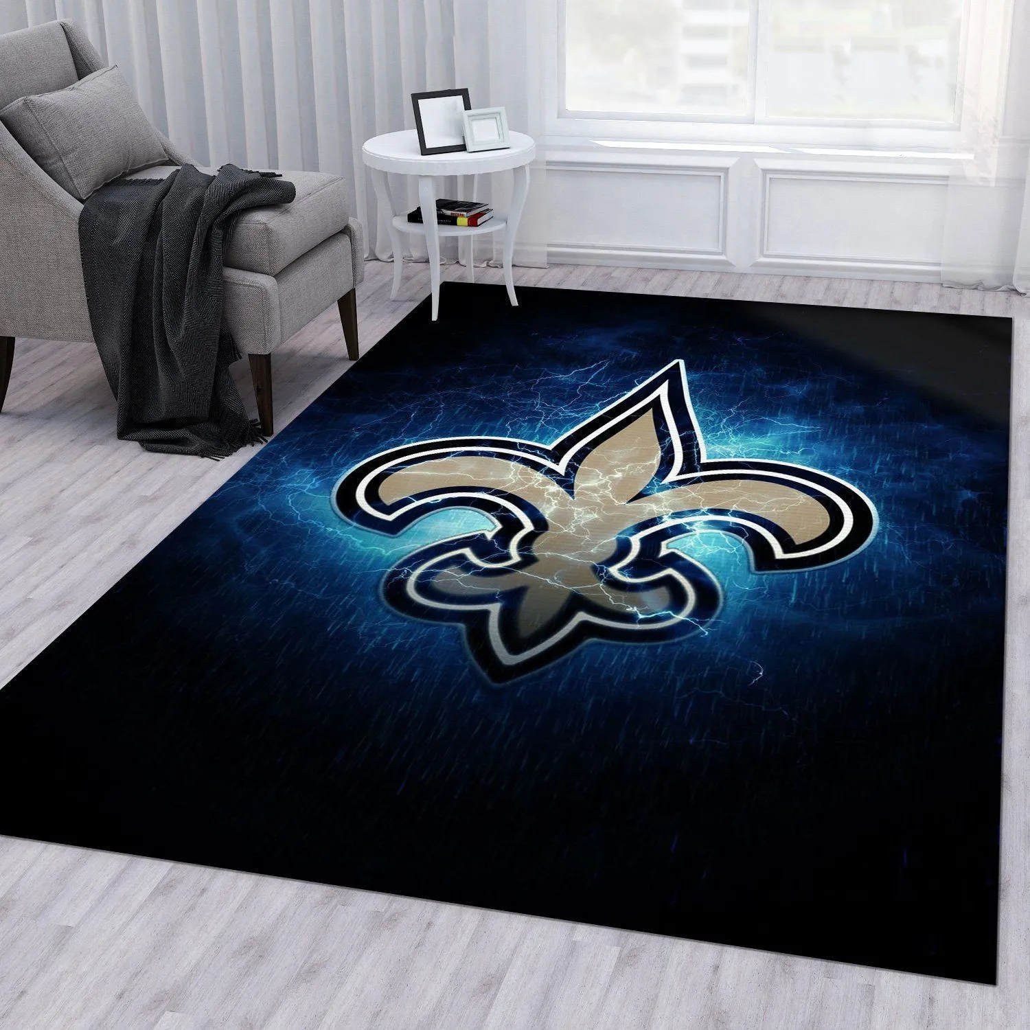 New Orleans Saints NFL For Christmas Rug Rectangle Area Rugs Carpet For Living Room, Bedroom, Kitchen Rugs, Non-Slip Carpet 121YD-9932