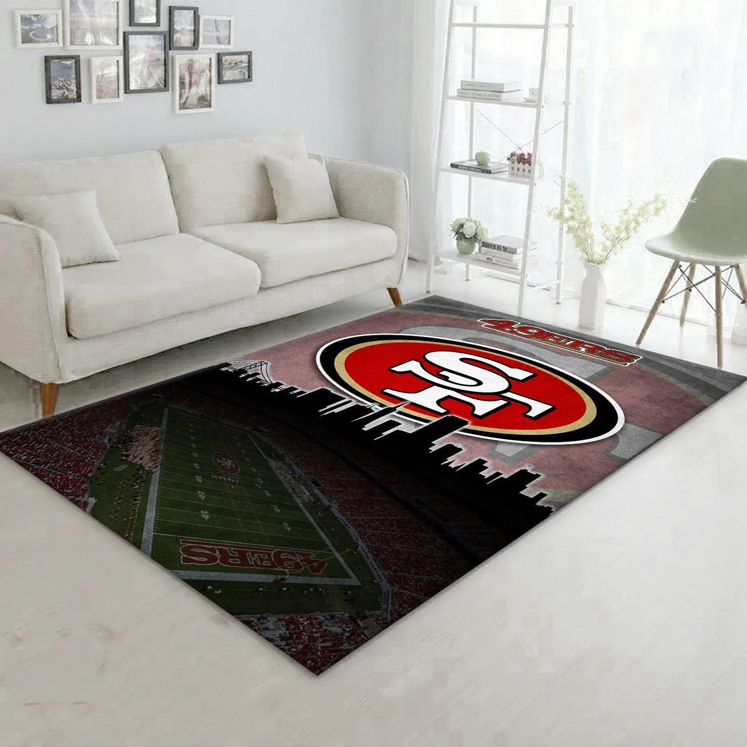 San Francisco 49Ers NFL Area Us Gift Decor Rectangle Area Rugs Carpet For Living Room, Bedroom, Kitchen Rugs, Non-Slip Carpet 873EH-1571
